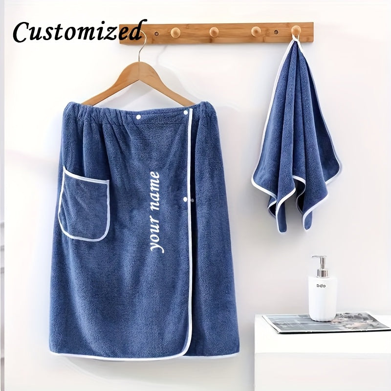 Custom Embroidered Name Men's Bathrobe Set