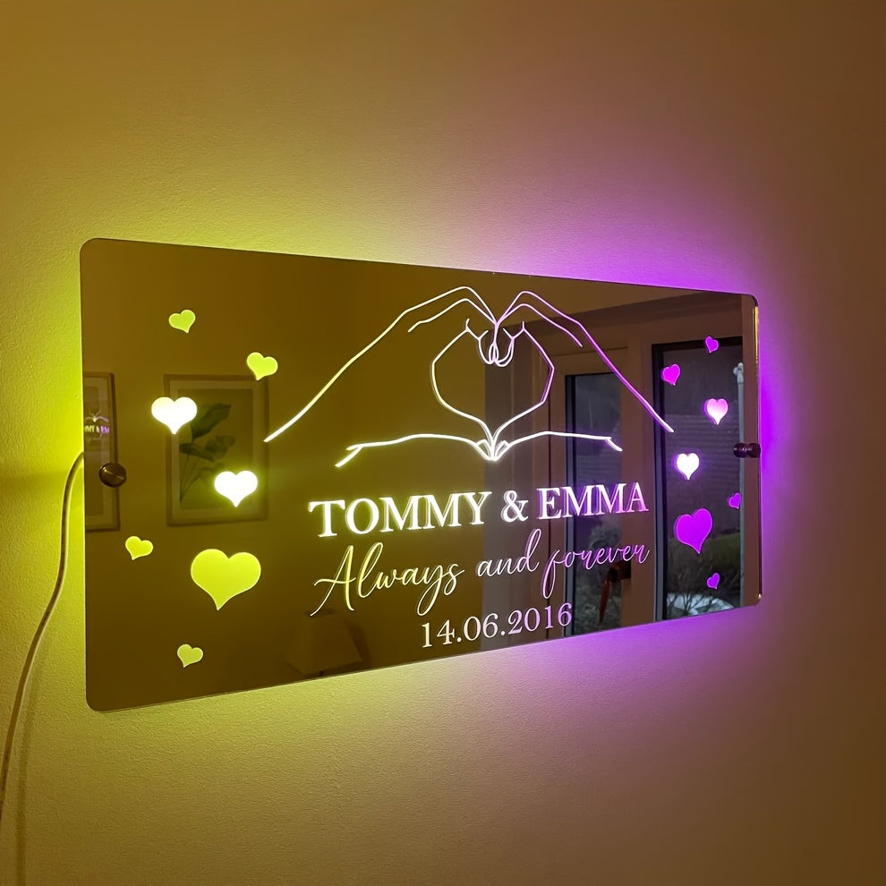 LED Neon Mirror Light with Personalized Names