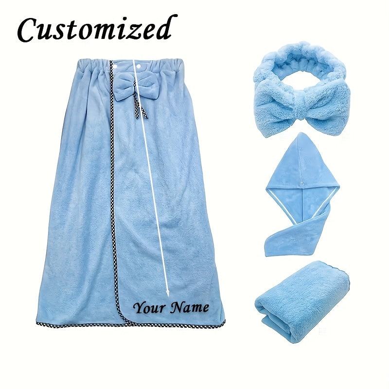 Custom Embroidered Name Women's Bathrobe Set