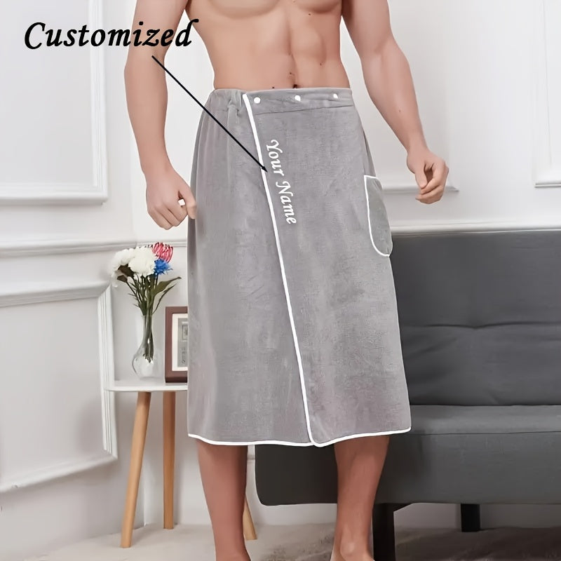 Custom Embroidered Name Men's Bathrobe Set