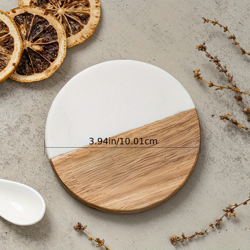Custom Engraved Marble Wood Coaster