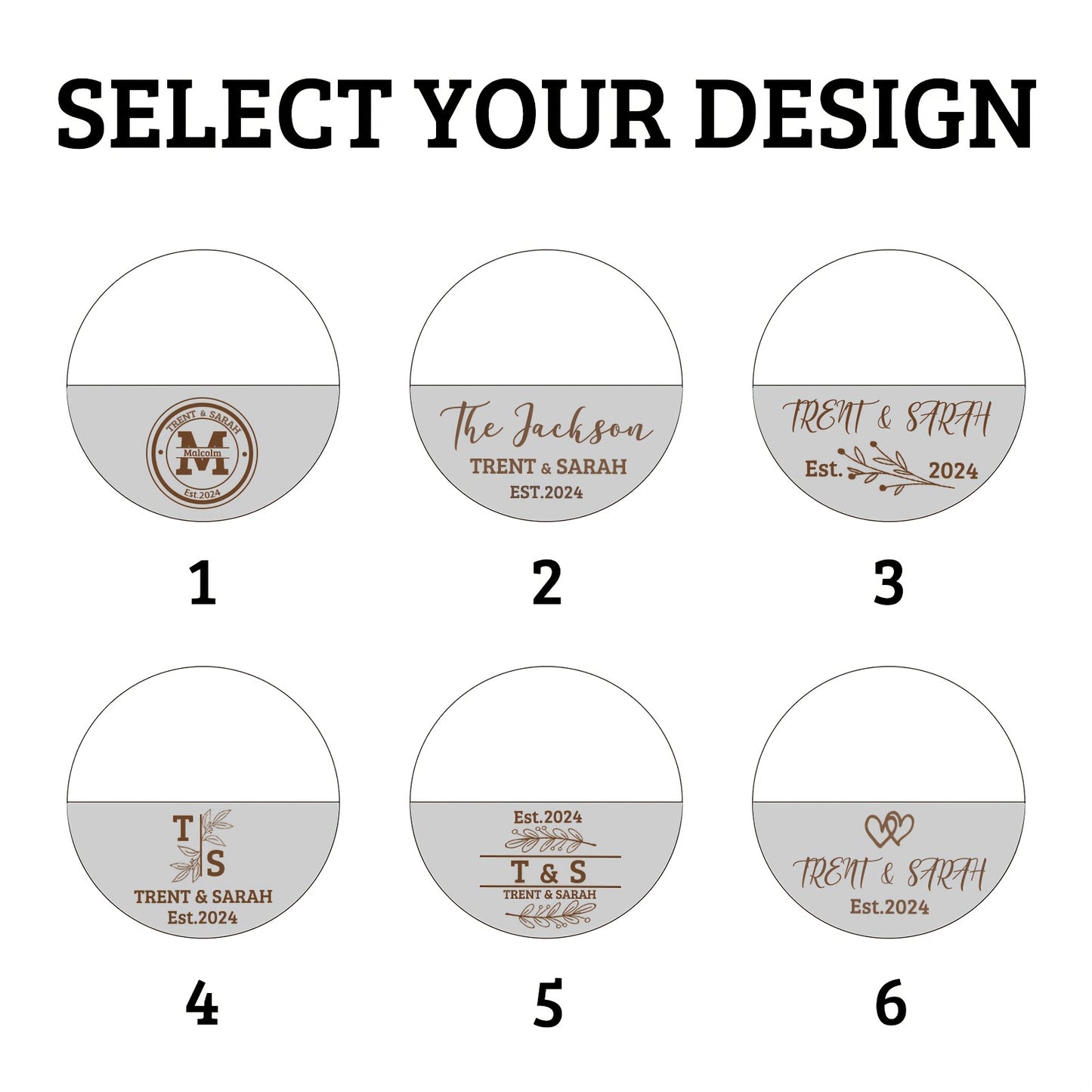Custom Engraved Marble Wood Coaster
