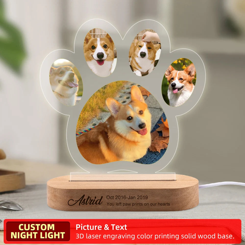Personalized Pet Memorial Photo Frame Light