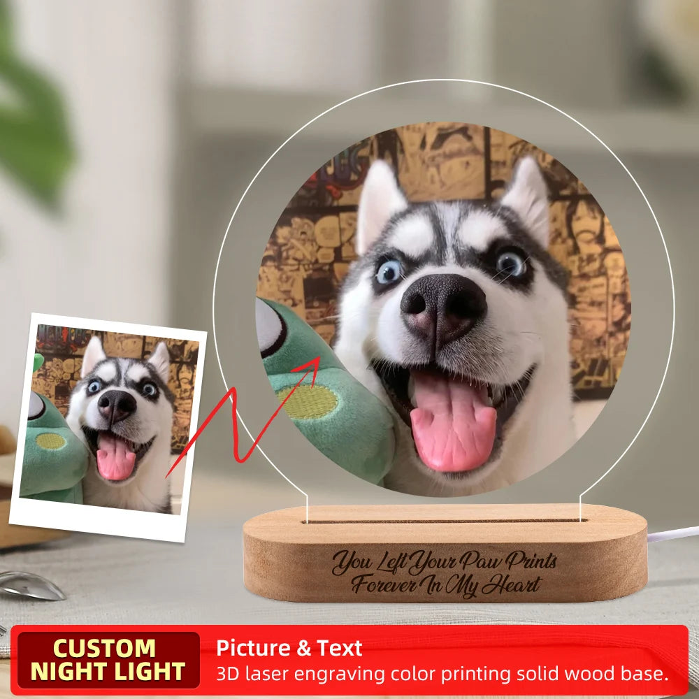 Personalized Pet Memorial Photo Frame Light