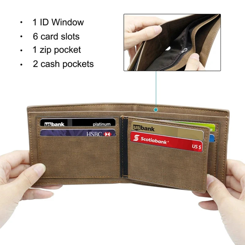 Picture Engraved Bifold PU Leather Wallet