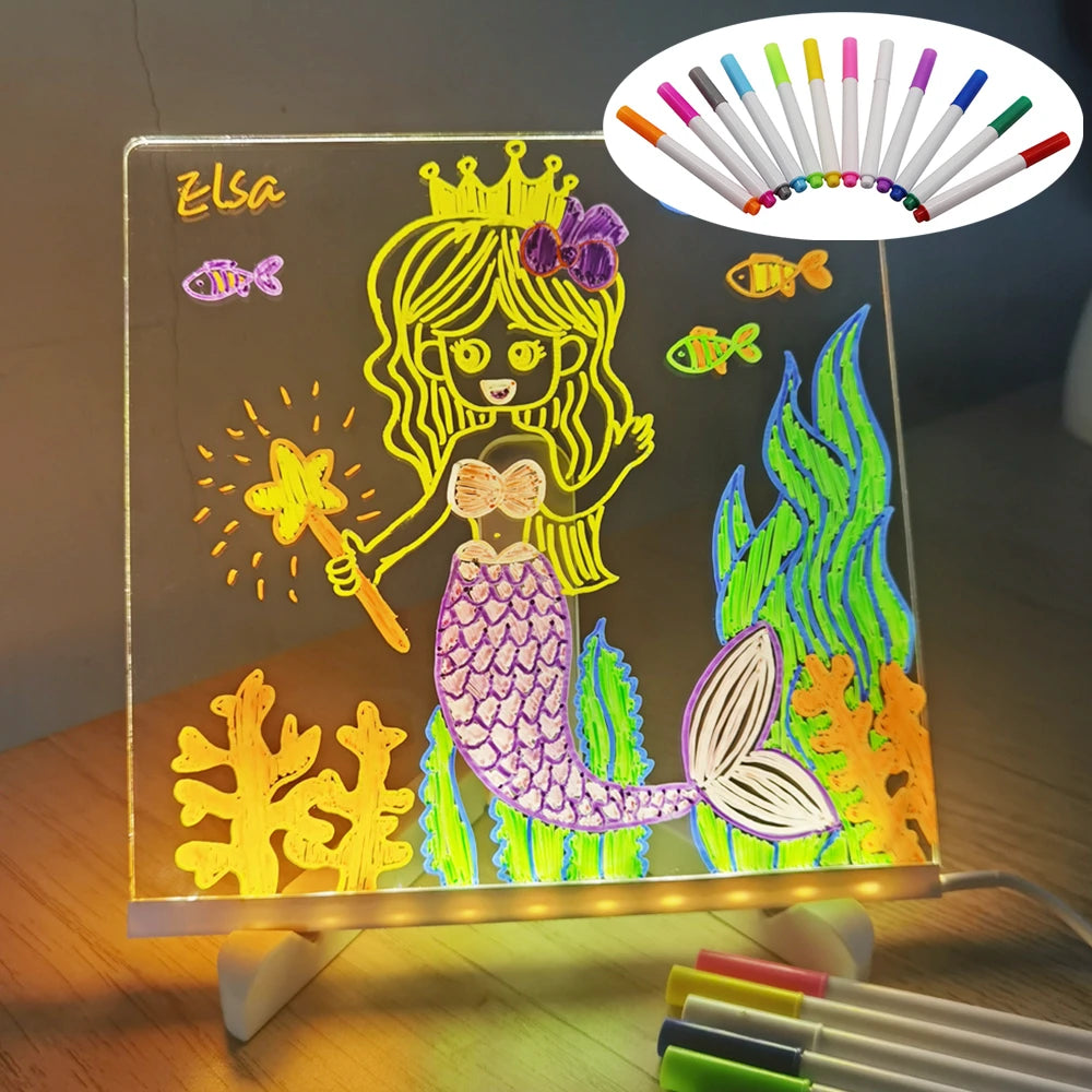 Personalized LED Lamp Erasable USB Drawing Board