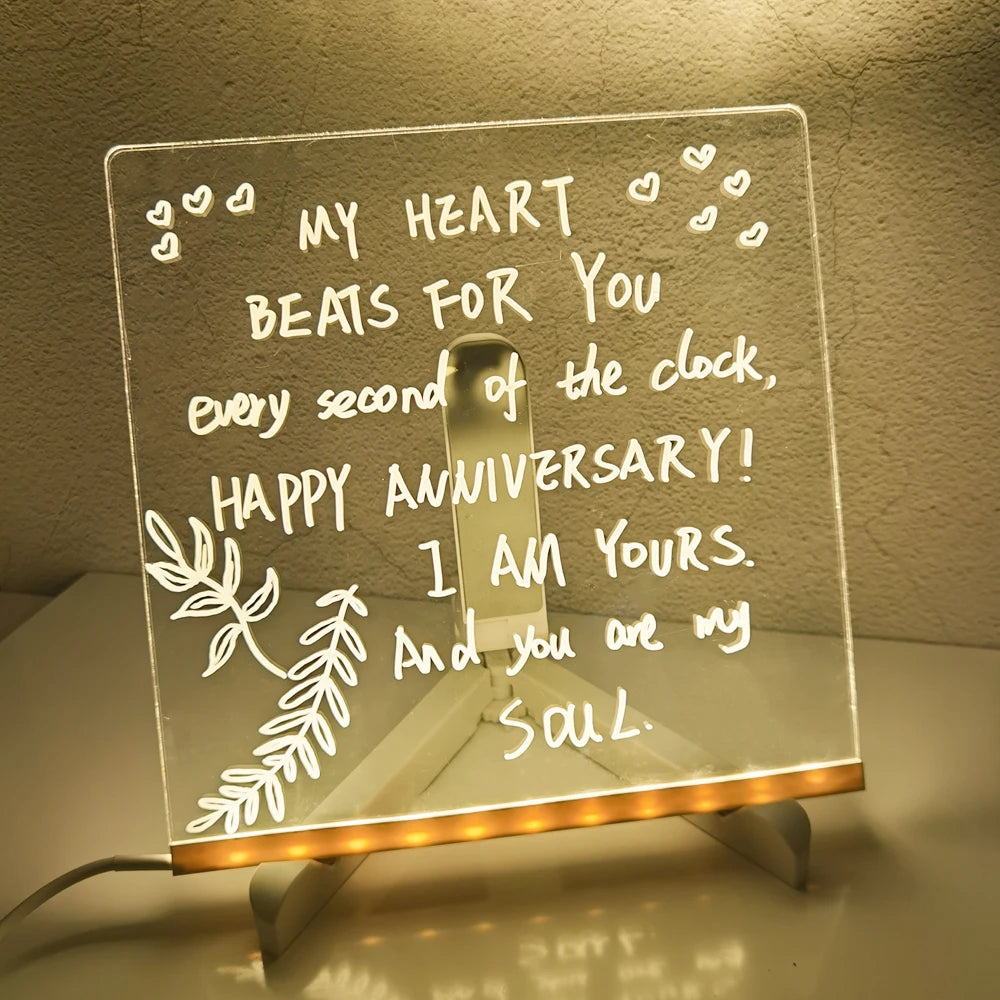 Personalized LED Lamp Erasable USB Drawing Board
