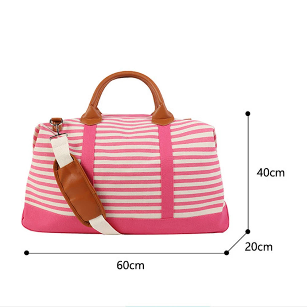 Embroidered Name Large Canvas Travel Bag