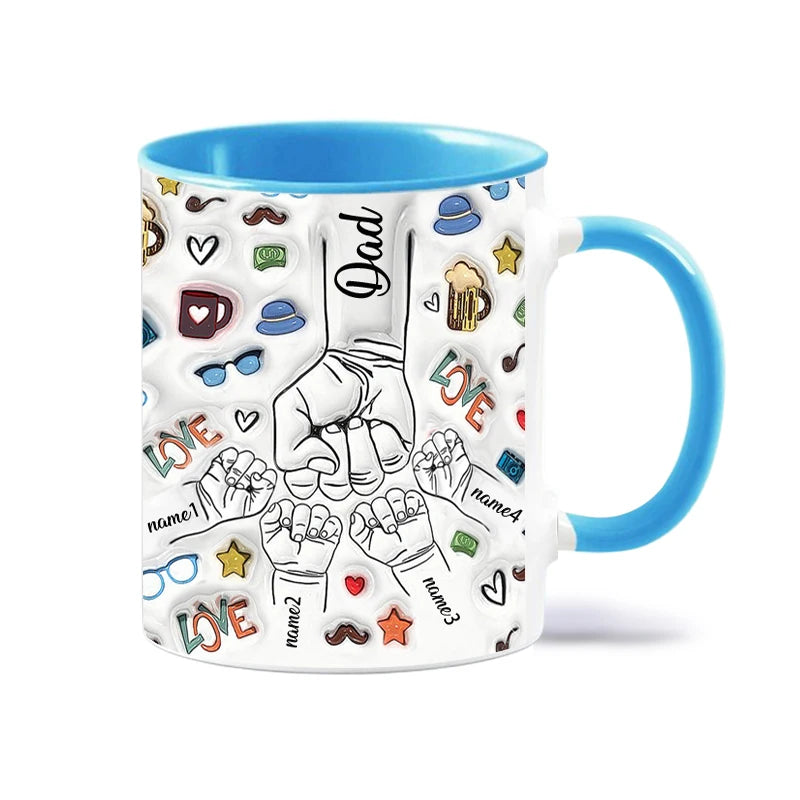 Personalized Dad & Kids Name Mug