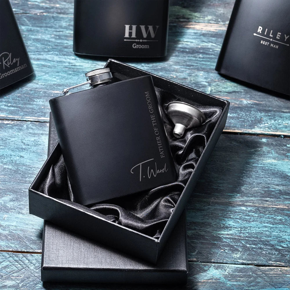 Personalized Name Hip Flask Set