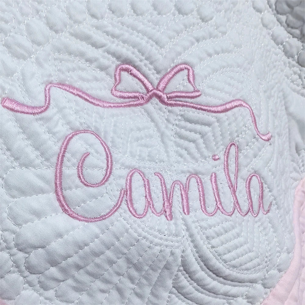 Personalized Name Embroidered Soft Cotton Baby Blanket