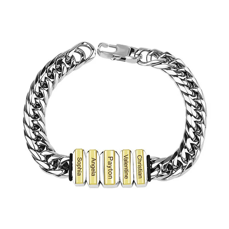 Personalized Cuban Men’s Family Name Bracelet