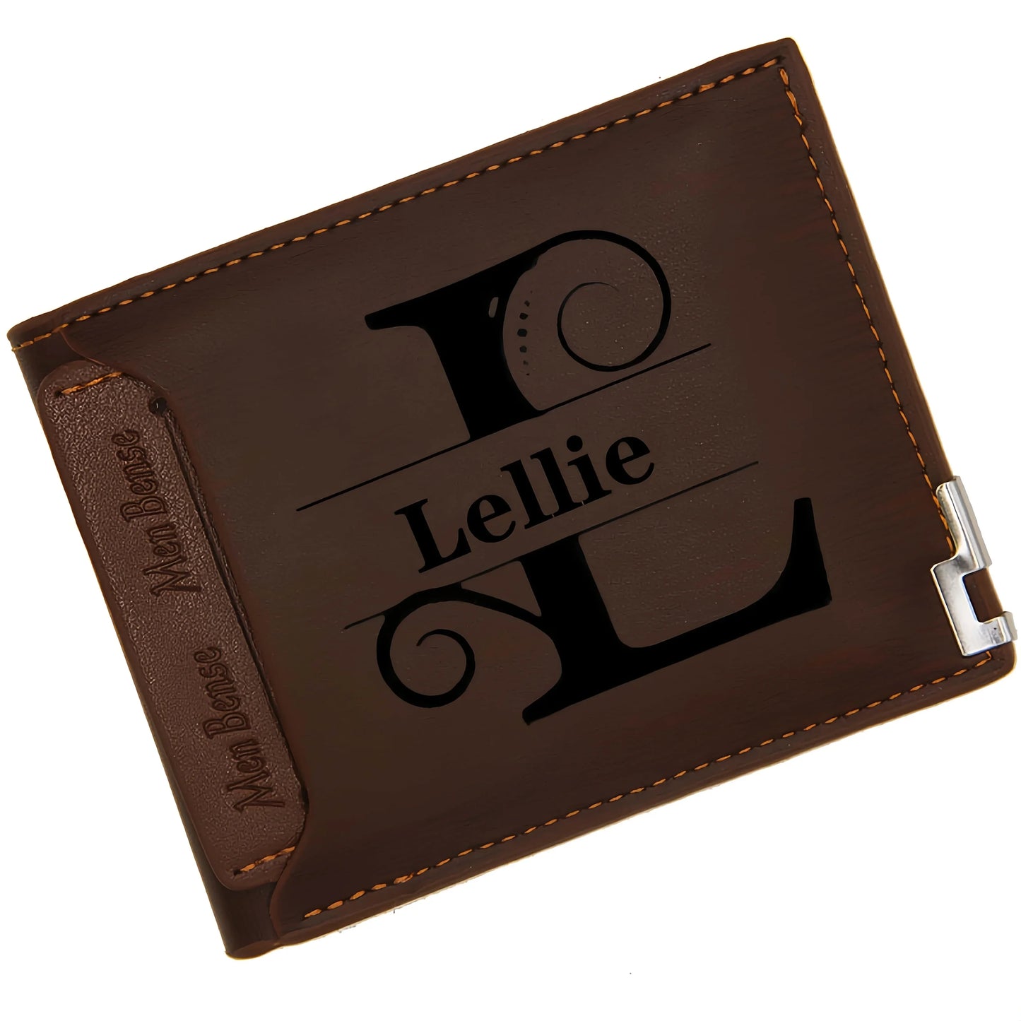 Custom Engraved Initial & Name PU Leather Wallet