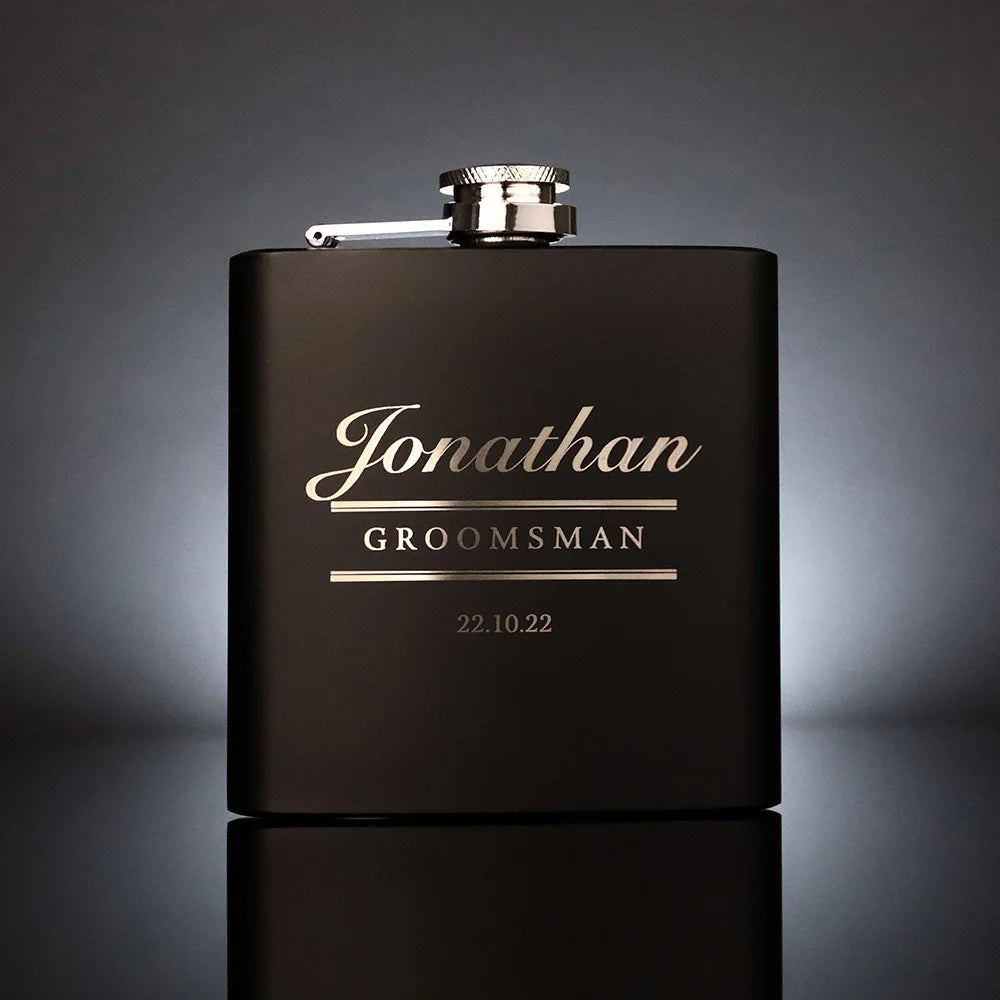 Personalized Name Hip Flask Set