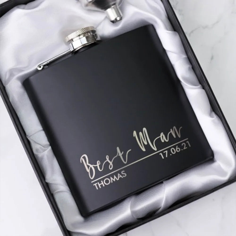 Personalized Name Hip Flask Set