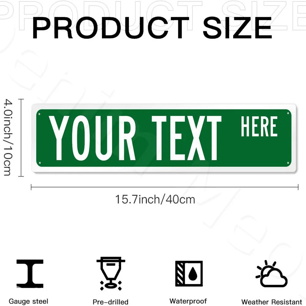 Custom Name or Any Text Street Sign