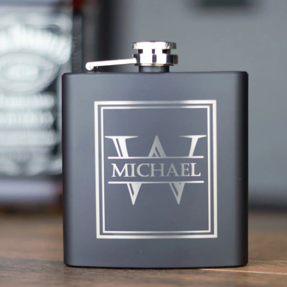 Personalized Name Hip Flask Set