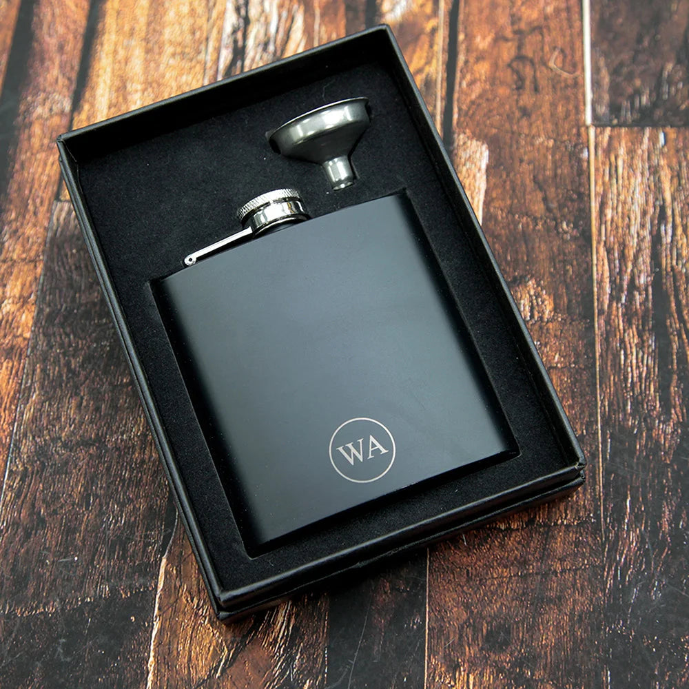 Personalized Name Hip Flask Set