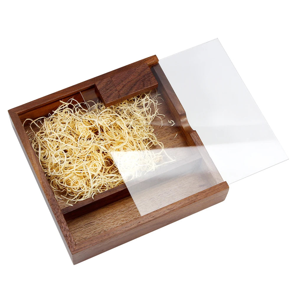 Custom Engraved Wood Box with USB Flash Drive