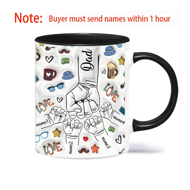 Personalized Dad & Kids Name Mug