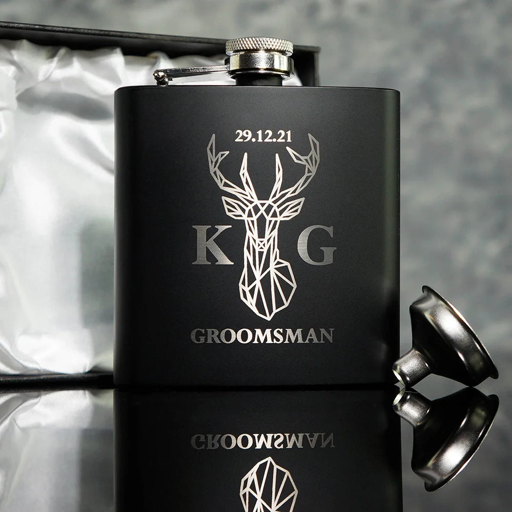 Personalized Name Hip Flask Set