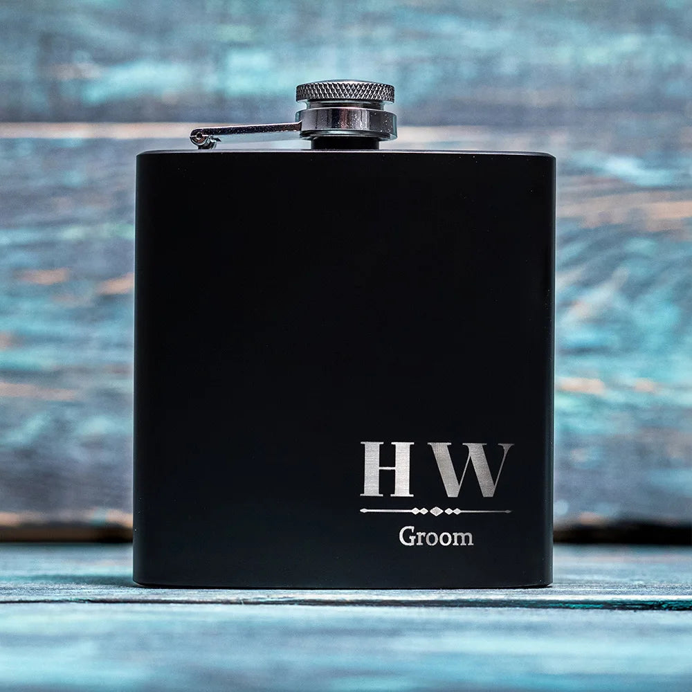 Personalized Name Hip Flask Set