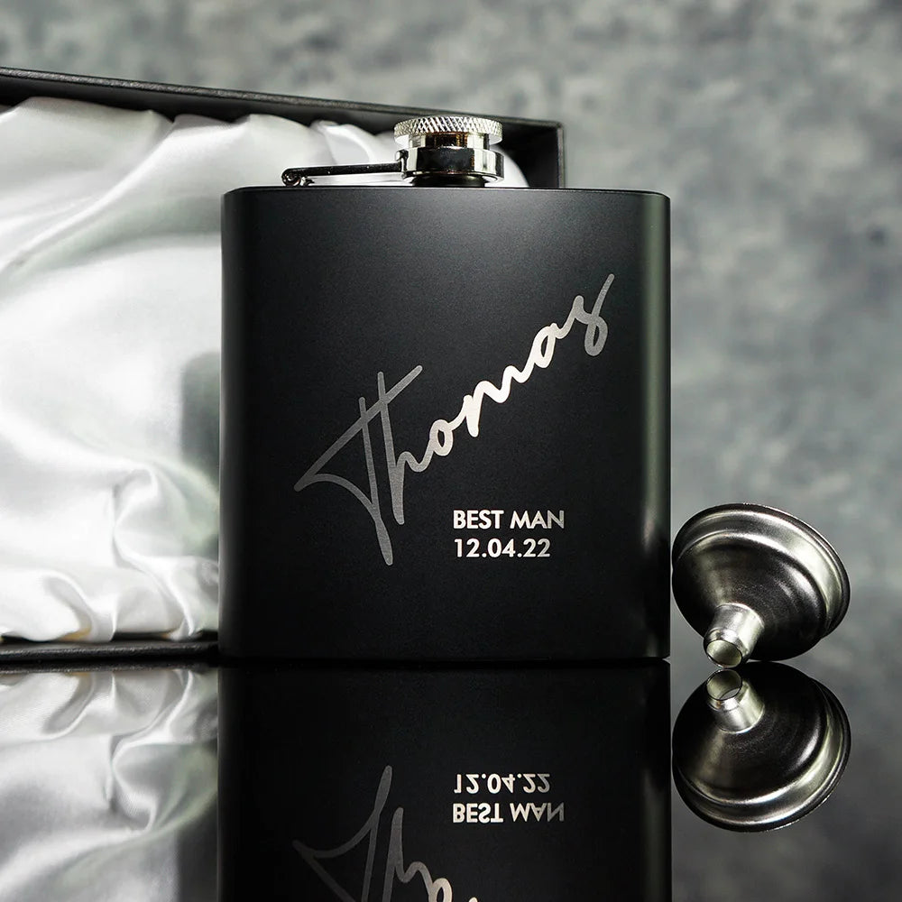 Personalized Name Hip Flask Set