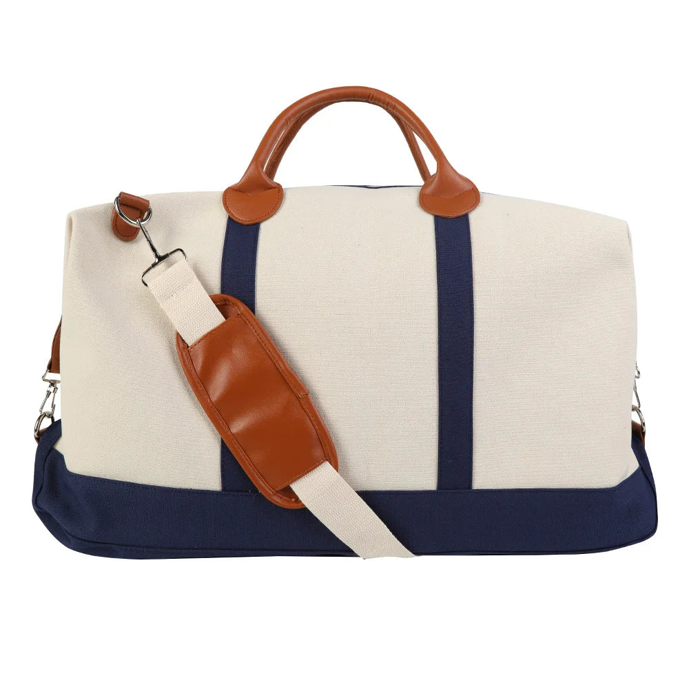 Embroidered Name Large Canvas Travel Bag