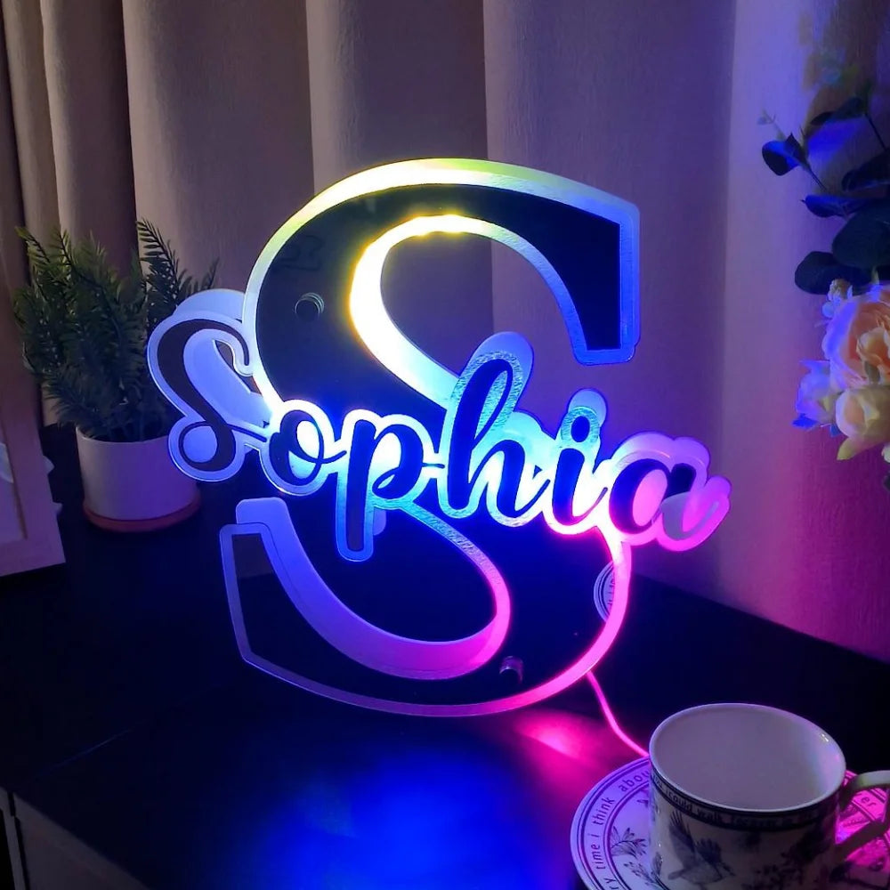 Personalized LED Name Mirror Light
