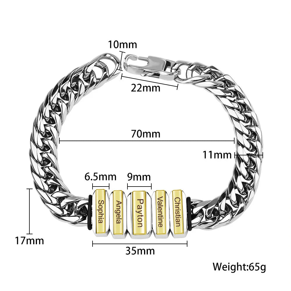 Personalized Cuban Men’s Family Name Bracelet
