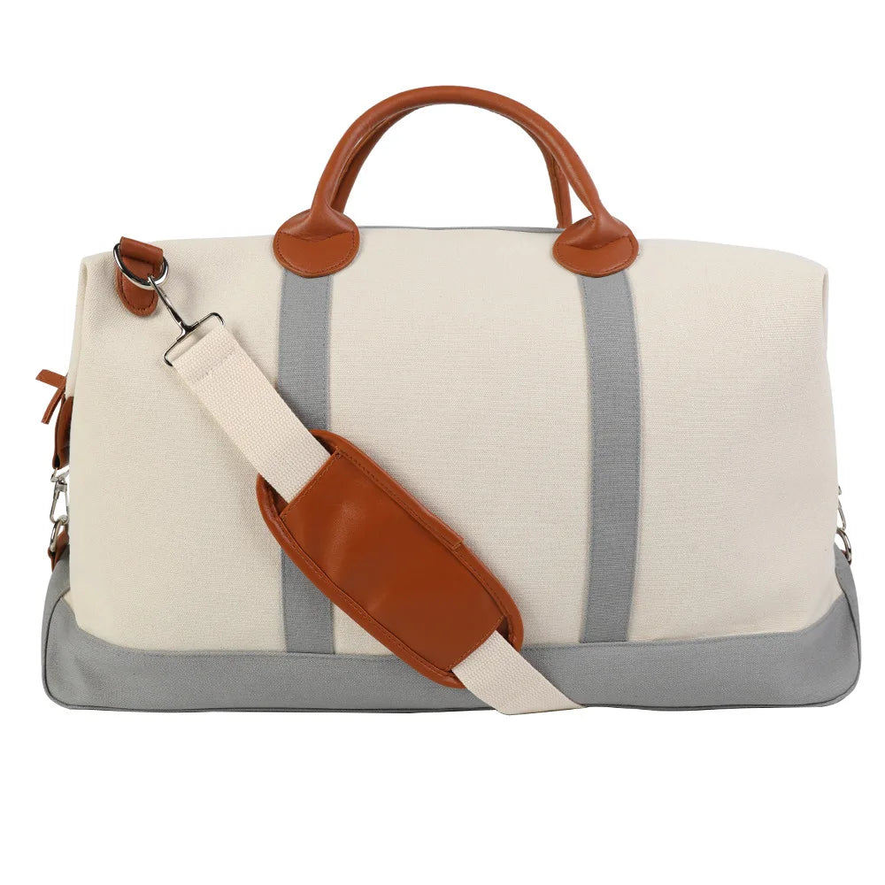 Embroidered Name Large Canvas Travel Bag