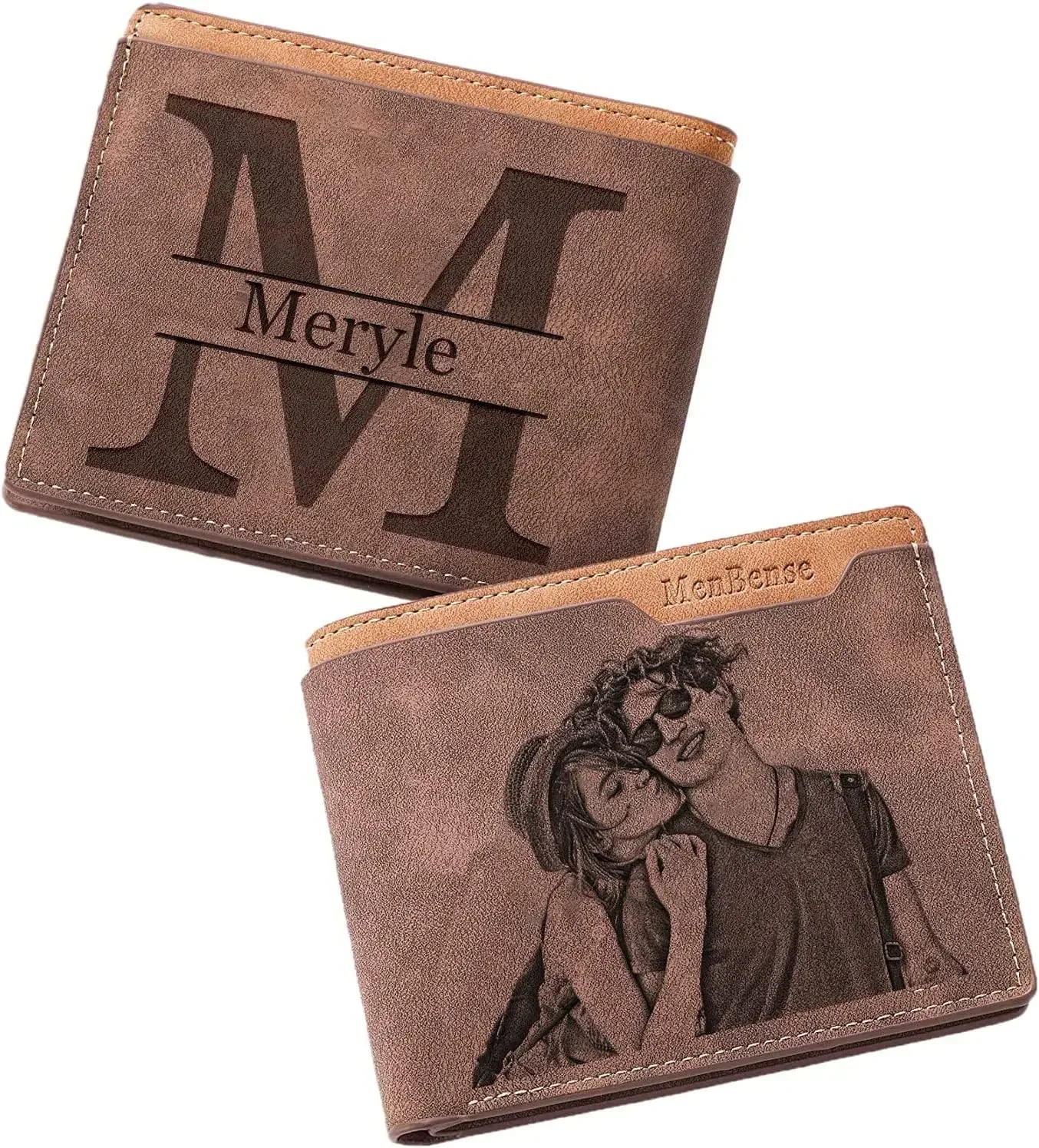 Men's Engraved Wallet- Custom Picture & Text Wallet