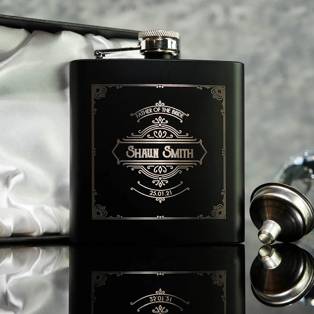 Personalized Name Hip Flask Set
