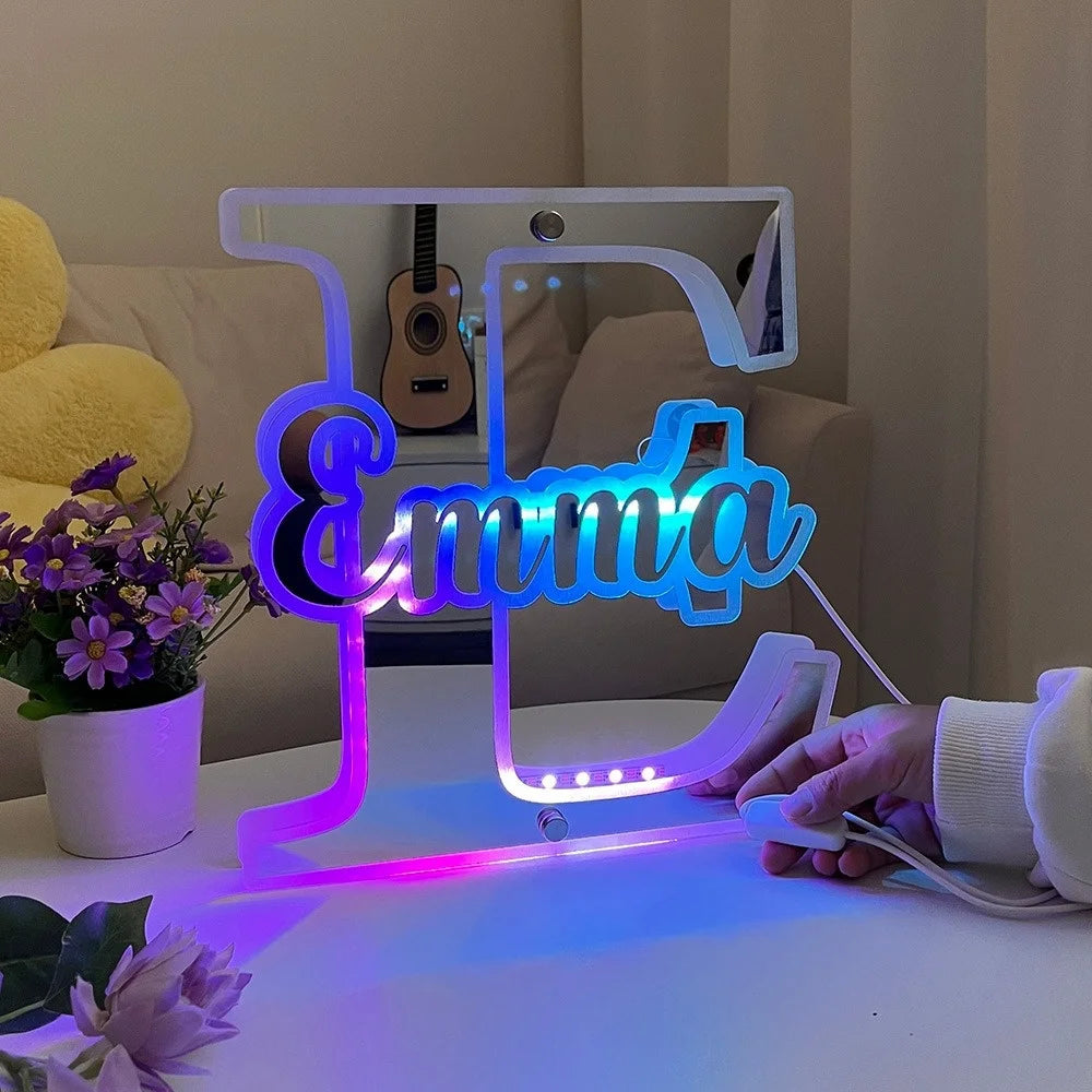 Personalized LED Name Mirror Light