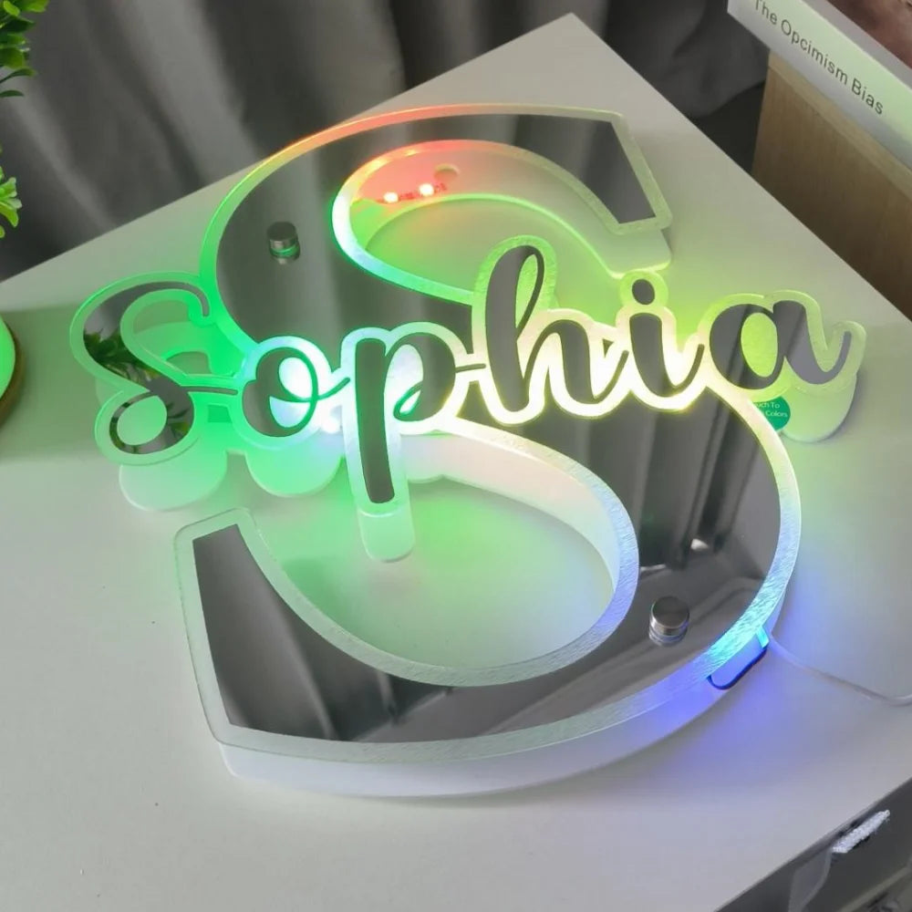 Personalized LED Name Mirror Light