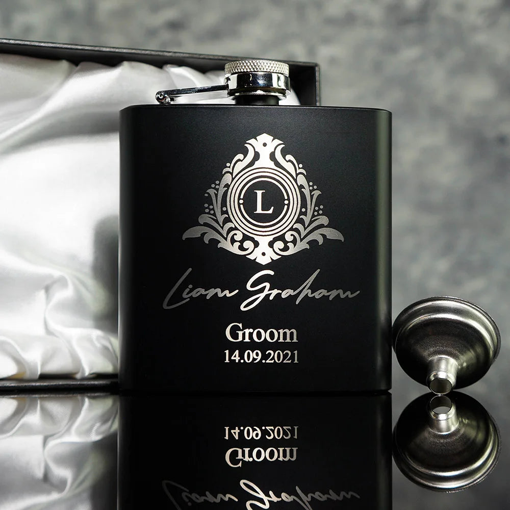 Personalized Name Hip Flask Set