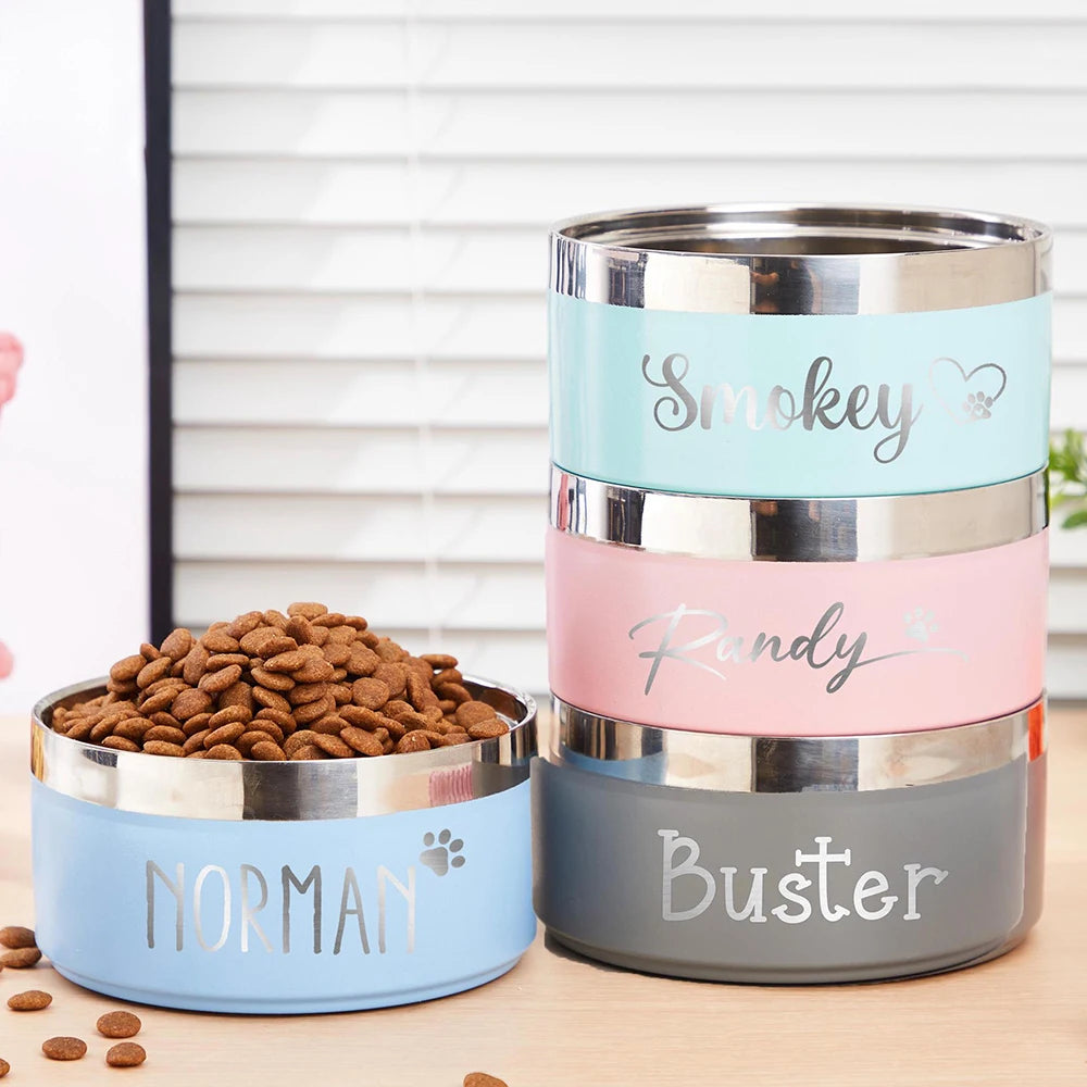 Custom Name Stainless Steel Pet Feeding Bowl