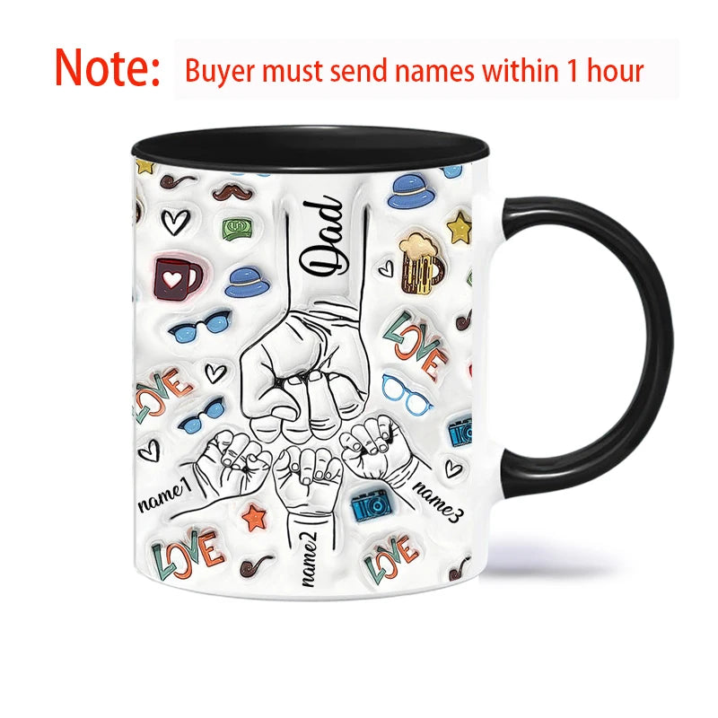 Personalized Dad & Kids Name Mug