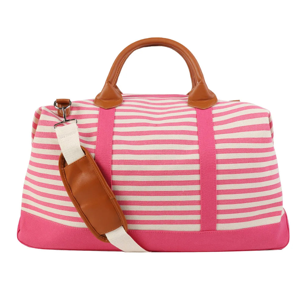 Embroidered Name Large Canvas Travel Bag