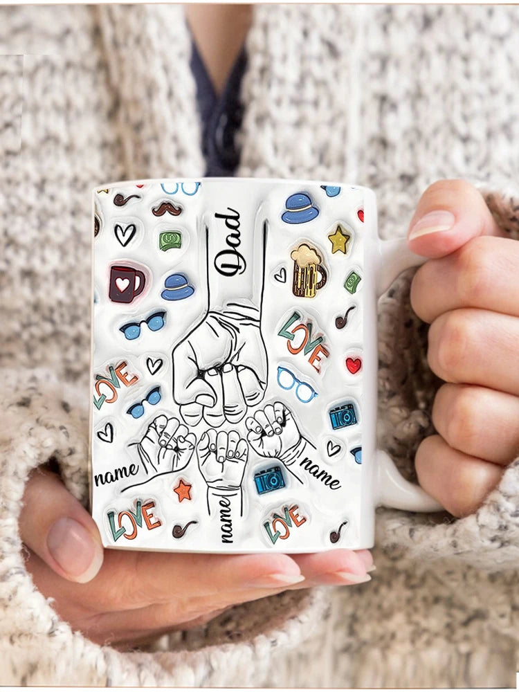 Personalized Dad & Kids Name Mug