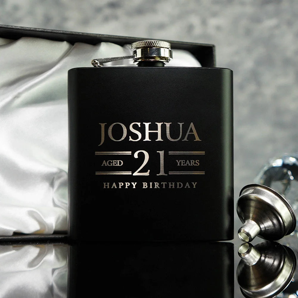 Personalized Name Hip Flask Set