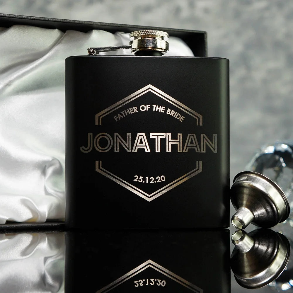 Personalized Name Hip Flask Set