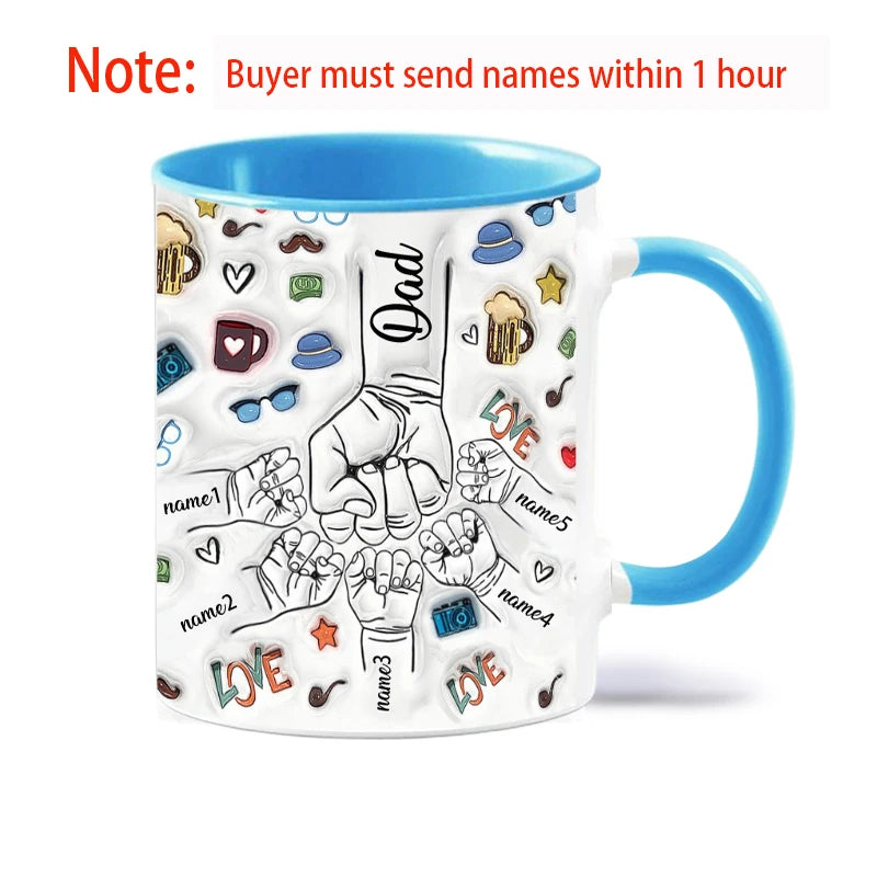 Personalized Dad & Kids Name Mug