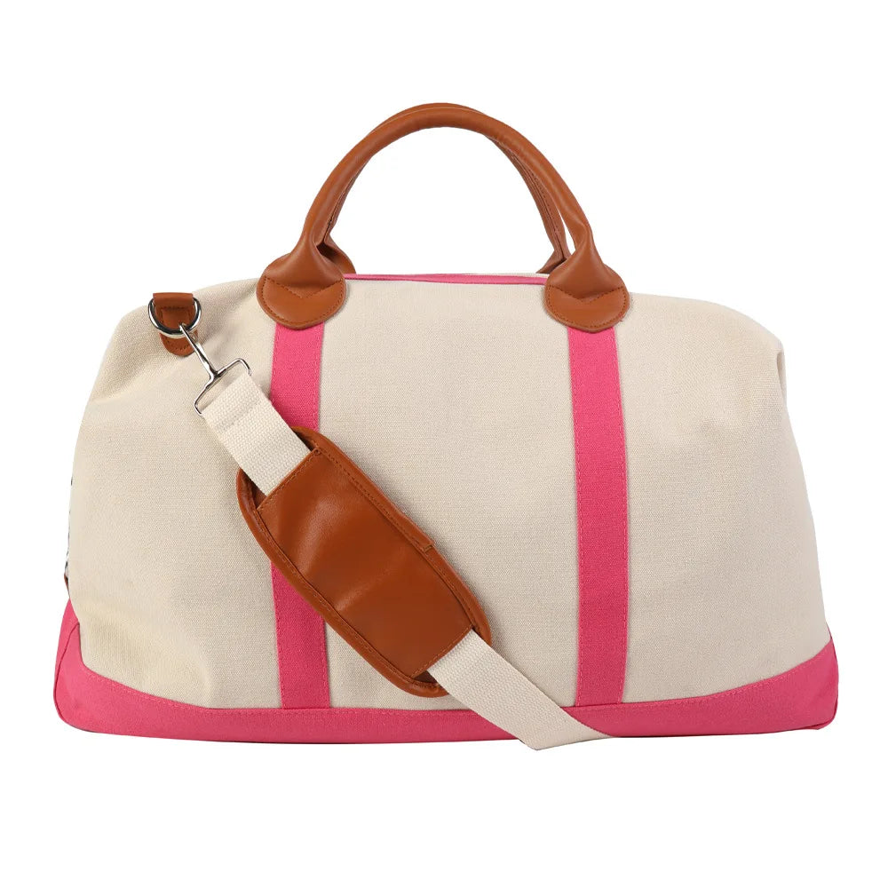 Embroidered Name Large Canvas Travel Bag