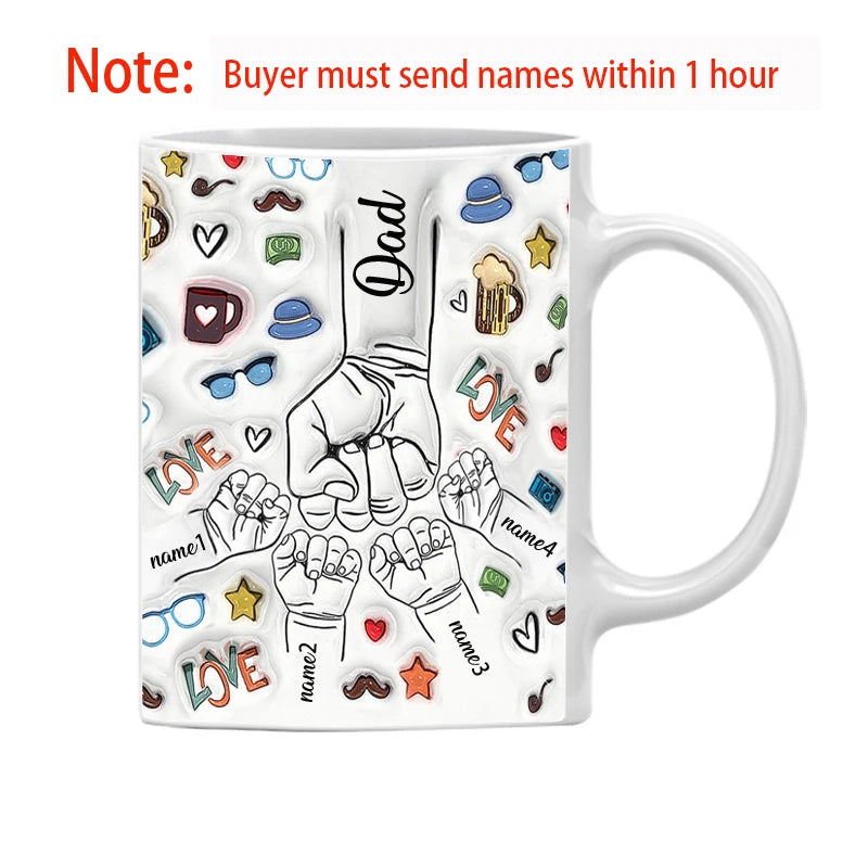 Personalized Dad & Kids Name Mug