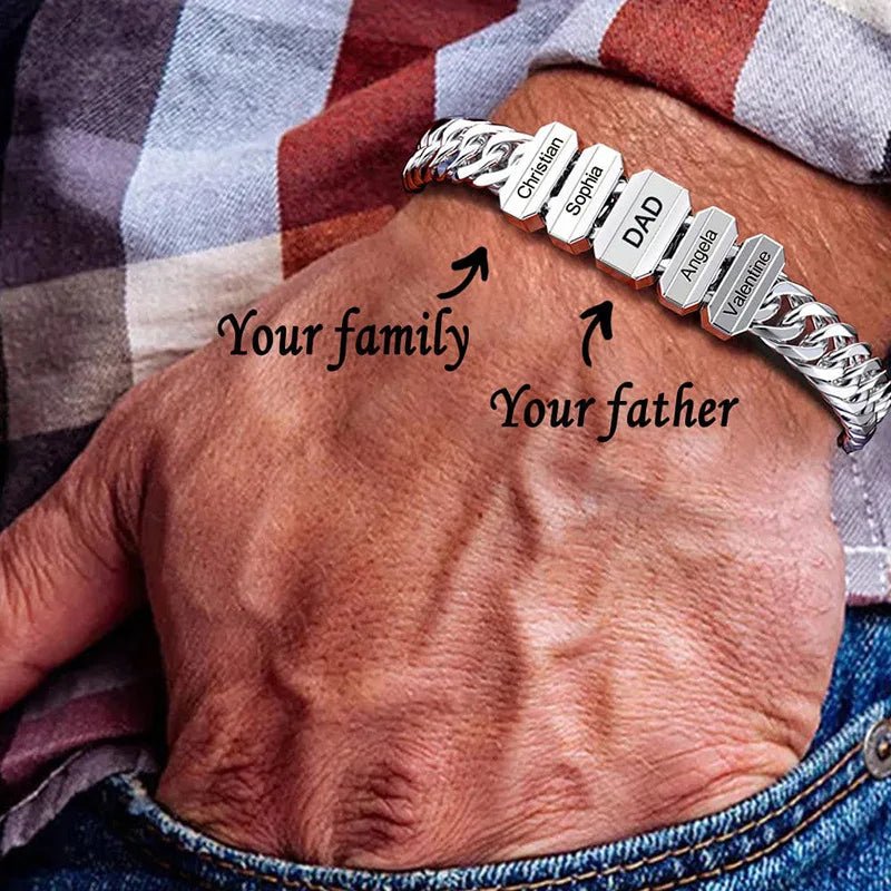 Personalized Cuban Men’s Family Name Bracelet
