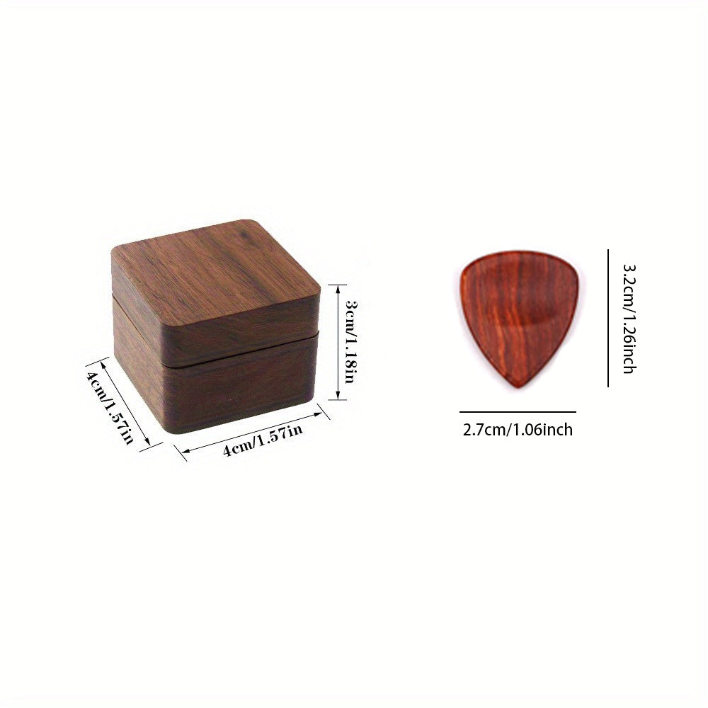 Engraved Name Wooden Guitar Picks & Box