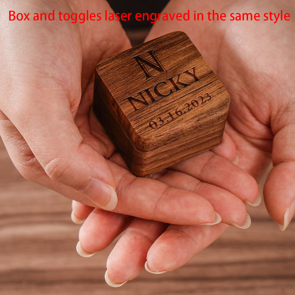 Engraved Name Wooden Guitar Picks & Box