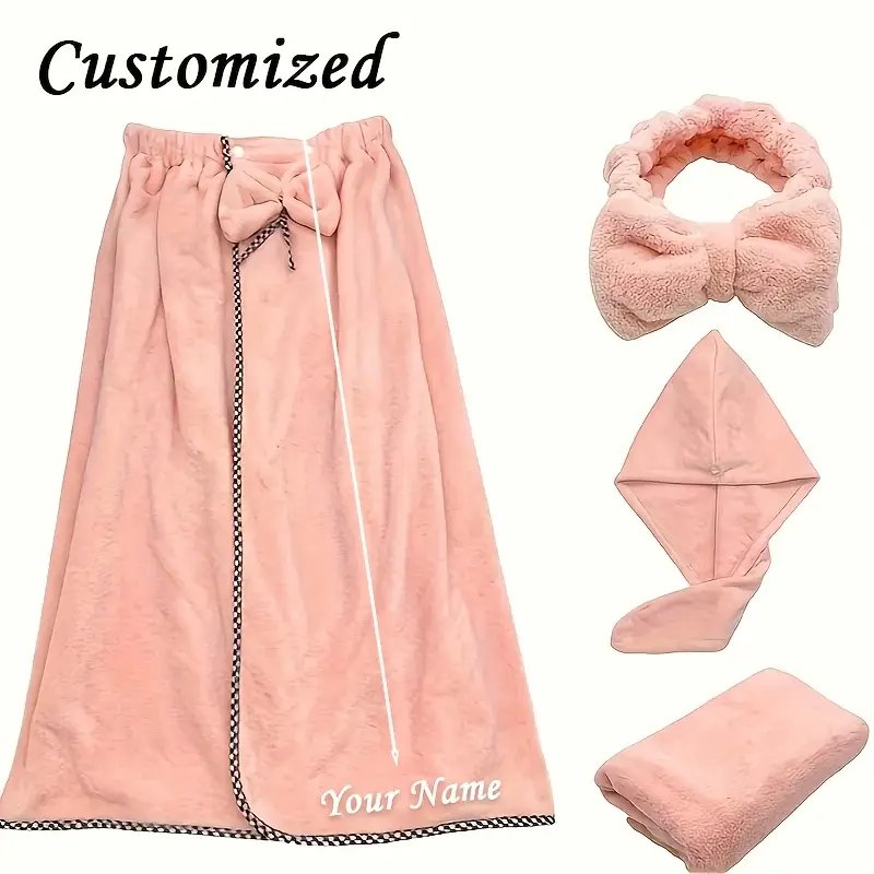 Custom Embroidered Name Women's Bathrobe Set