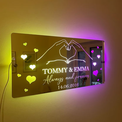 LED Neon Mirror Light with Personalized Names